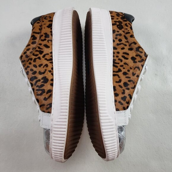 Sofft Fianna Animal Print Leather Sneaker Womens 8.5 White Lace Up Casual Shoe - Picture 6 of 10